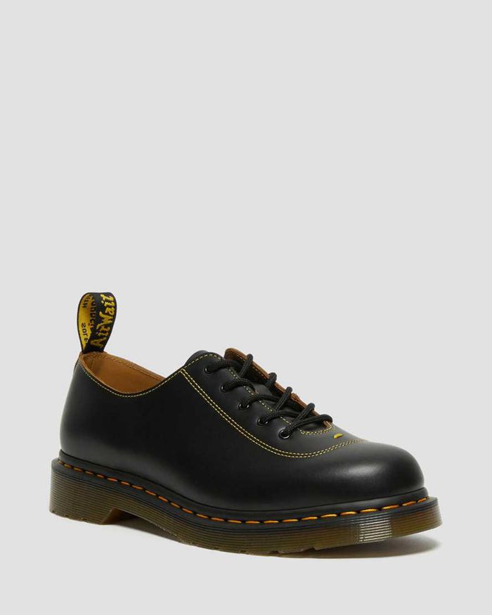 Dr Martens Oxfords Dame Svart Glyndon Vintage Smooth Læder Lace Up 0781NALGI